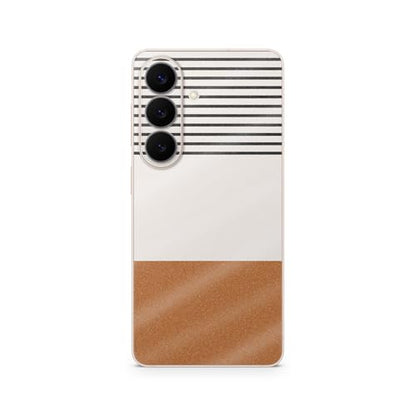 Glossy Glitter Phone Skin Compatible with Samsung Galaxy S26 - Neutral Stripes - Premium 3M Vinyl Protective Wrap Decal Cover - Easy to Apply | Crafted in the USA by MightySkins - color: Neutral Stripes, size: Galaxy S26 (Back Wrap), style: Glossy Glitter
