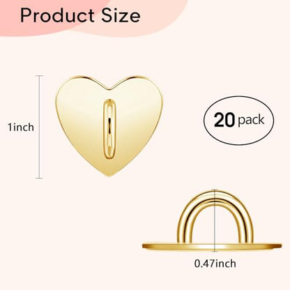 20pcs Phone Charm Hook, Cell Phone Finger Ring, Heart Phone Holder, Adhesive Metal Phone Finger Grip Loop Stand for Mobile Phone Case DIY Accessories