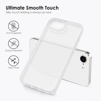 TENOC Phone Case Compatible with iPhone SE (2nd 2020 and 3rd 2022 Generation) & iPhone 7 & iPhone 8, Frosted Case Translucent Protective Bumper Matte Hard Back Cover for 4.7 Inch - color: Translucent, size: iPhone 7/8/SE