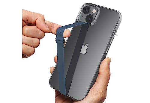 Sinjimoru C-Shaped Clip Finger Phone Grip, Silicone Strap, Navy 200 - color: Navy, size: 200