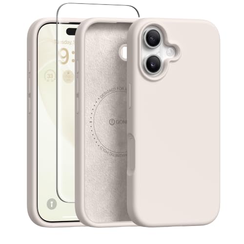GONEZ Magnetic for iPhone 16 Case, Silicone Cover Stone - color: A-Stone, size: Iphone 16