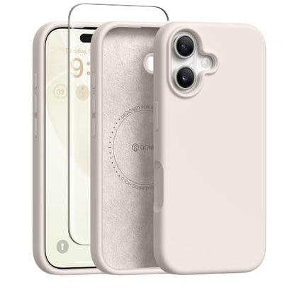 GONEZ Magnetic for iPhone 16 Case, Silicone Cover Stone - color: A-Stone, size: Iphone 16
