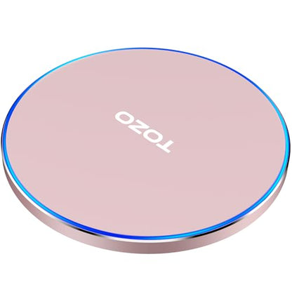 TOZO W1 New Anti-Slip Aircraft-Grade Aluminum Wireless Charger 15W Max Fast Wireless Charging Pad Compatible with iPhone 17/17 Pro/17 Pro Max/Air/16/15/14/SE Series, Samsung Galaxy S25/S24/S23, Pink