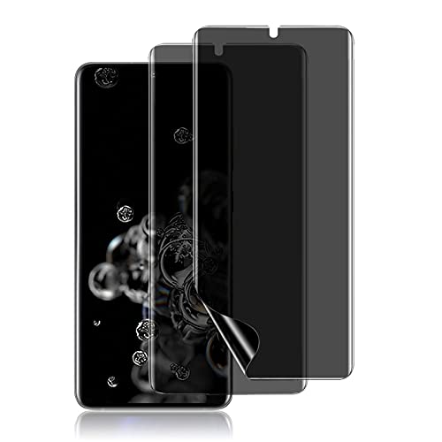 [2 Pack Compatible with Samsung Galaxy S20 Ultra 5G 6.9-inch Privacy Screen Protector, Anti-Spy Flexible TPU Film, Support Fingerprint Unlock, Easy Installation, Full Coverage, Bubble Free