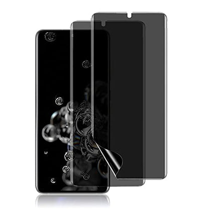 [2 Pack Compatible with Samsung Galaxy S20 Ultra 5G 6.9-inch Privacy Screen Protector, Anti-Spy Flexible TPU Film, Support Fingerprint Unlock, Easy Installation, Full Coverage, Bubble Free