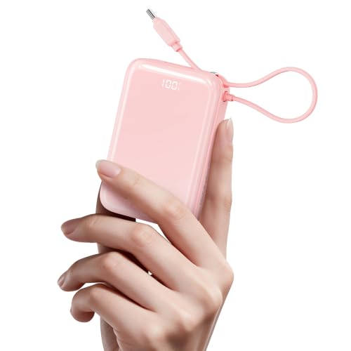 iWALK Portable Charger, 10000mAh 45W PD Power Bank, USB C in&Out Fast Charging Battery Pack with Phone Stand, Travel Essential Powerbank for iPhone 17 16 15 14 13 12 Samsung S25 MacBook etc,Pink - color: Pink 45W