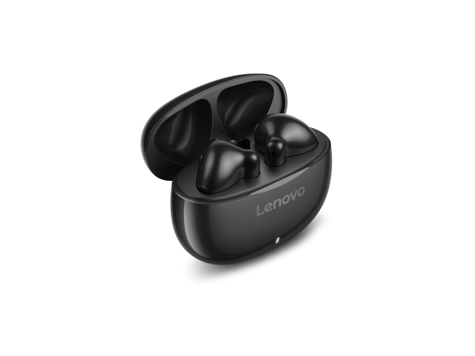 Lenovo E310 True Wireless Earbuds, Bluetooth 5.3 TWS Headphones with 13mm Drivers, AI Noise Reduction Mic, Up to 20H Battery with Case, USB-C Charging, IPX4 Water Resistant, Touch Control, Black - color: Black