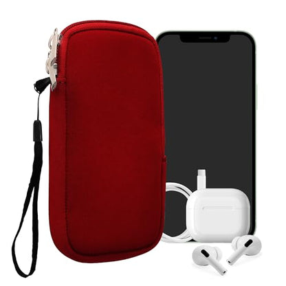 kwmobile Universal Phone Pouch Size M - 5.5" - Neoprene Smartphone Pouch with Zip - Water-Repellent Mobile Phone Case - Sleeve in Red - color: red, size: M - 5.5"