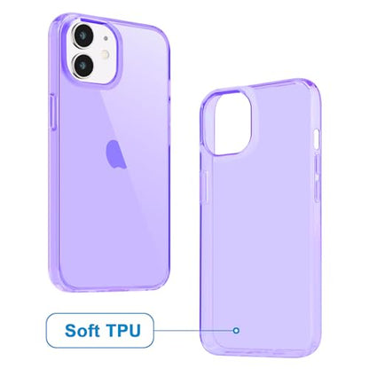 JJGoo Compatible with iPhone 12 Case & 12 Pro Case Clear Soft Transparent Shockproof Protective Slim Thin Bumper Phone Cover for 12 and 12 Pro - 6.1 inch, Clear Purple - color: Purple