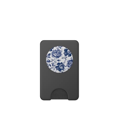 Rose to Fame Blue & White Rose PopSockets PopWallet for MagSafe - style: Magnetic PopWallet