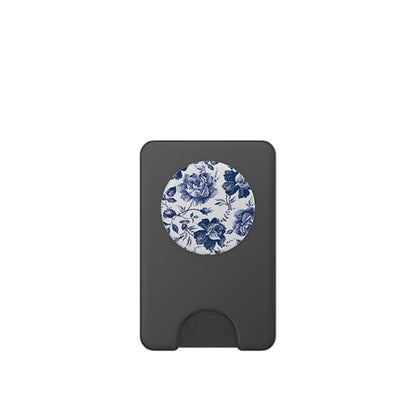 Rose to Fame Blue & White Rose PopSockets PopWallet for MagSafe - style: Magnetic PopWallet
