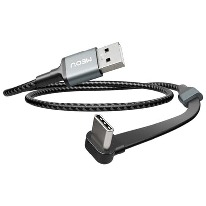 USB to USB C Cable 1ft, 60W Fast Charging, Right Angle USB A to USB C Cord - size: 1ft