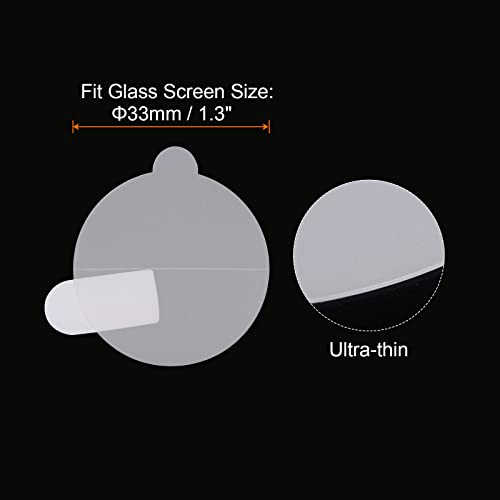 HARFINGTON 5pcs Watch Glass Screen Protectors 33mm Soft TPU Anti-scratch HD Clear High Definition Round Smartwatch Screen Protection Film (for Flat Screen) - size: 33mm