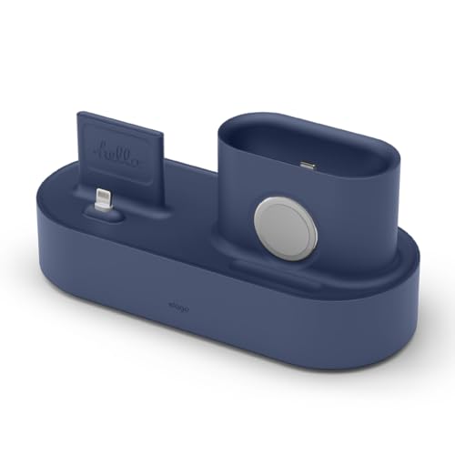 elago 3 in 1 Charging Station for iPhone, AirPods, AirPods Pro, Apple Watch - color: Jean Indigo