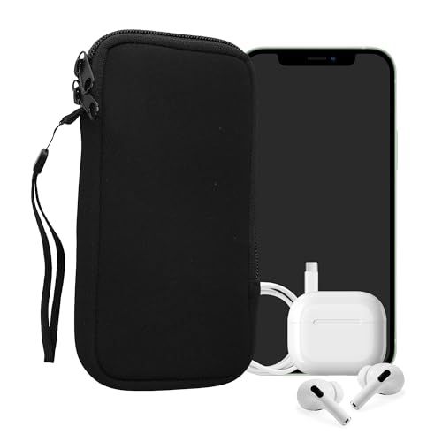 kwmobile Universal Phone Pouch Size XL - 6.7/6.8" - Neoprene Smartphone Pouch with Zip - Water-Repellent Mobile Phone Case - Sleeve in Black - color: black, size: XL - 6.7/6.8"