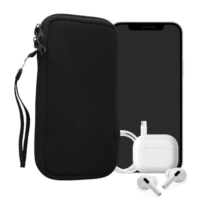 kwmobile Universal Phone Pouch Size XL - 6.7/6.8" - Neoprene Smartphone Pouch with Zip - Water-Repellent Mobile Phone Case - Sleeve in Black - color: black, size: XL - 6.7/6.8"