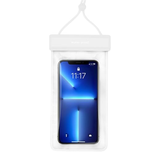 Waterproof Cell Phone Pouch Protective Travel Accessories White | Waterproof Mobile Phone Holder Dry Bag for Women Men Summer Vacation Beach Pool Cruise Outdoor Adventure - color: White