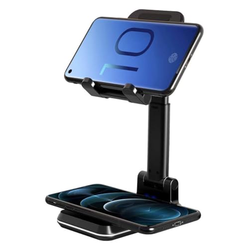 Dual 10W Wireless Charger Fast Foldable Compatible with Boost Mobile Celero 5G Plus (2023,2024), Stand 2-Coils Charging Pad Slim
