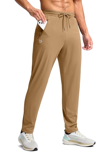 G Gradual Men's 30"/32"/34"/36" Inseam Tall Sweatpants with Zipper Pockets - color: Khaki, size: Small