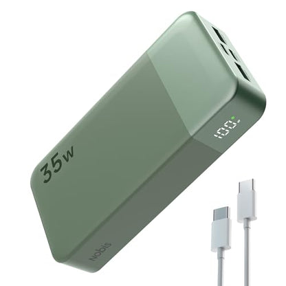 NOBIS Portable Charger 35W 20000mAh Power Bank Fast Charging - color: Green