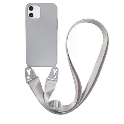 Crossbody Phone Case Compatible with iPhone 6/7/8/SE2/SE3, Cute Soft Silicone Cover with Lanyard Adjustable Shoulder Strap Shockproof Protector Women Girls Gray - color: Gray, size: iPhone 6/7/8/SE2/SE3