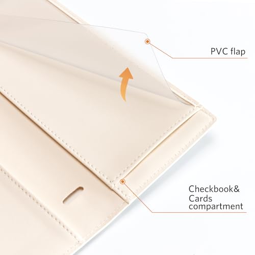 CoBak Checkbook Cover for Women & Men - PU Leather Case with RFID Blocking | Classic Design Check Book Holder for Personal and Business - color: Blue Bloom Symphony
