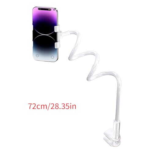 Flexible Bedside Phone Mount Clamp with Bendable Arm 360 Rotatable Metal Tube Phone Stand Upgrades for Lazy Watching Adjustable Flexible Arm Mount - color: Black