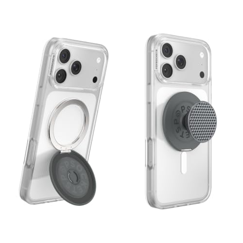 PopSockets Kick-Out Grip for MagSafe, Kickstand- Knurl Gunmetal - color: Knurl Gunmetal, style: MagSafe Kick-Out