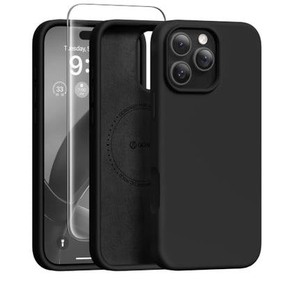 GONEZ Magnetic for iPhone 16 Pro Case, Silicone Cover Black - color: Black, size: Iphone 16 Pro