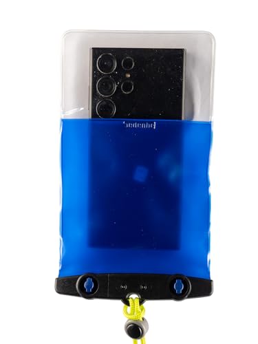 Aquapac Waterproof Phone Case, Large, Blue | iPhone and Android, Made in The UK, Hiking, Mountain Biking, Running Accessory, Floating, IPX8 certified to 30 ft deep. - color: Blue, size: Large