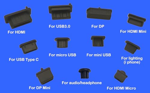 Silicone Anti Dust Cover Plug Stopper Cap Kit, Black, 11 Sizes, 110 Pcs - size: 11Sizes