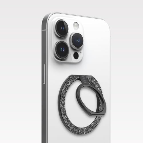 PureGear Magnetic Phone Ring Grip, for MagSafe Kickstand Holder - color: Brushed Black with Black Glitter