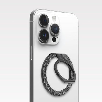 PureGear Magnetic Phone Ring Grip, for MagSafe Kickstand Holder - color: Brushed Black with Black Glitter