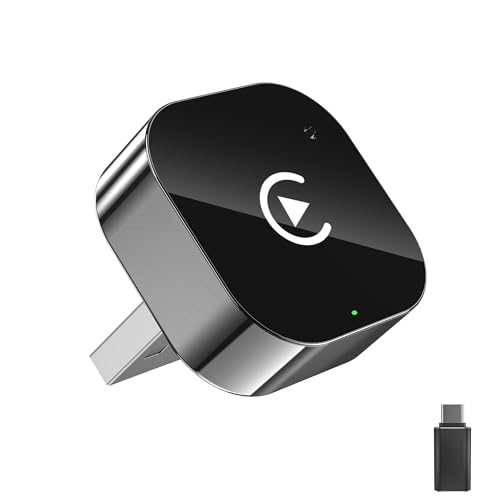 Wireless Carplay Adapter & Android Auto 2026 Upgrade Wired CarPlay to Wireless,2-in-1 Mini USB Design with Fast Stable Connection Car Play for Apple iOS 10+, Android 11+ Version
