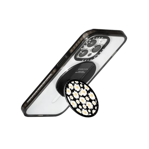 CASETiFY Snappy Grip Stand Compatible with Magsafe - White Daisies - color: White daisies pattern on black
