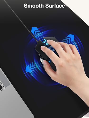 Magnetic Wireless Charging Mouse Pad, 31.5"x15.8" Large Desk Mat - color: Black-Watch-Adatper