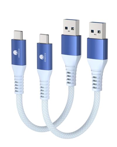 CONMDEX Android Auto USB Cable [1.5ft, 2Pack] 10Gbps, 3A Fast Charging - color: Blue, size: 1.5ft+1.5ft, style: 2Pack
