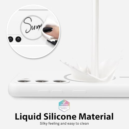 oakxco for Samsung Galaxy S23 Case Silicone Mag Safe, Magnetic Slim Thin Phone Case Compatible with Magsafe, Women Girls Cute Girly Aesthetic Soft Rubber Gel Safecase with Camera Cover, White - color: White, size: S23