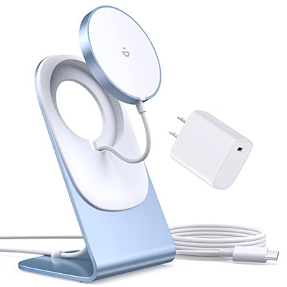 Magnetic Wireless Charger Stand + Charging Pad for iPhone Duo/18-12 Series - color: Blue