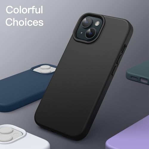 JETech Silicone Case for iPhone 15 Plus, Black | Silky Soft Touch, Shockproof Protection, Scratch Resistant, Microfiber Lining - color: Black, size: iPhone 15 Plus