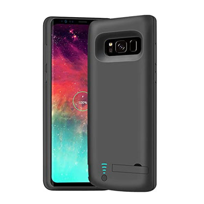 Battery Case for Samsung Galaxy S8+ Plus, 6500mAh Rechargeable Extended Battery Charging Charger Case (6.2 Inches) Black