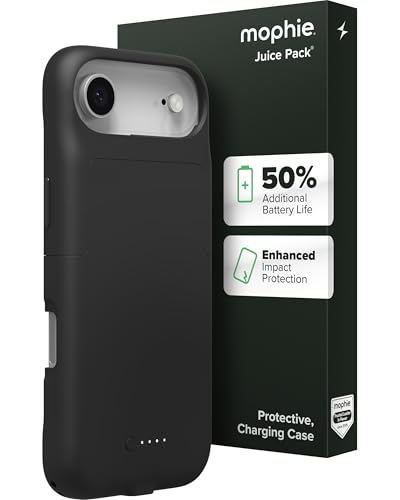 Mophie Juice Pack Battery Case for iPhone Air - Slim Charging Case, Up to 50% Extra Battery Life, High Impact Protection, Magnetic Back for Wallets & Mounts, Sustainable Material, Black - size: iPhone Air