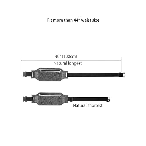Running belt,Slim Running Waist Fanny Pack Runner Exercise Phone Belt Hip Pouch Bag for Women Men iphone Samsung (Black Grey) - color: Black Grey