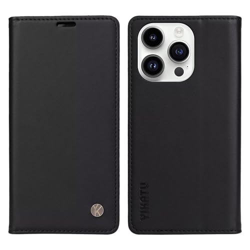 Caseurban Compatible with iPhone 14 Pro Wallet Case PU Leather Flip Folio Case with Card Holder Magnetic Closure Shockproof Protective Phone Cover Black - color: Black, size: iPhone 14 Pro