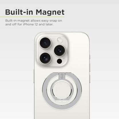 PureGear Magnetic Phone Ring Grip, for MagSafe Kickstand Holder - color: Chrome Silver