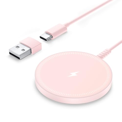 Magsafe Charger Magnetic Wireless Charge iPhone: Strong Magnet Charging Pad - color: Pink