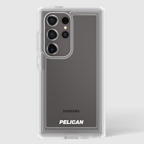 Pelican Voyager - Samsung Galaxy S24 Ultra Case [6.8”] [18ft MIL-STD Drop Protection] [Wireless Charging] Rugged Phone Case for Samsung Galaxy S24 Ultra w/Belt Clip Holster Stand - Anti Yellow - Clear - color: Clear