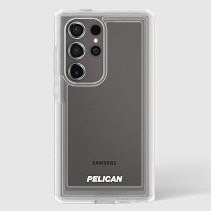 Pelican Voyager - Samsung Galaxy S24 Ultra Case [6.8”] [18ft MIL-STD Drop Protection] [Wireless Charging] Rugged Phone Case for Samsung Galaxy S24 Ultra w/Belt Clip Holster Stand - Anti Yellow - Clear - color: Clear