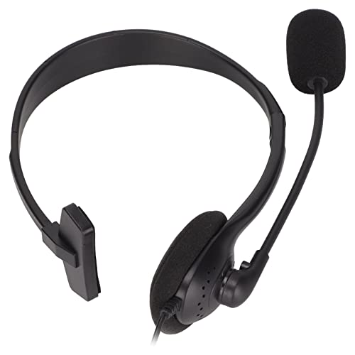 Call Center Headset,3.5mm Plug S480 Telephone Headset with Noise Reduction Mic,Adjustable Single Ear Customer Service Headset Corded Landline Phone Headset,Black