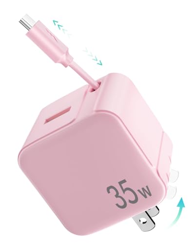 35W Retractable Wall Charger with Retractable Lightening Cables for iPhone